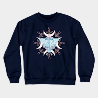 Luna moth crescent moon Crewneck Sweatshirt